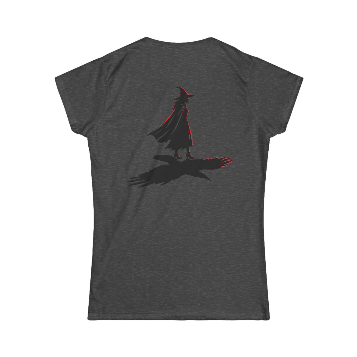 Color: Dark Heather | Witch With Raven Shadow Women's Tee
