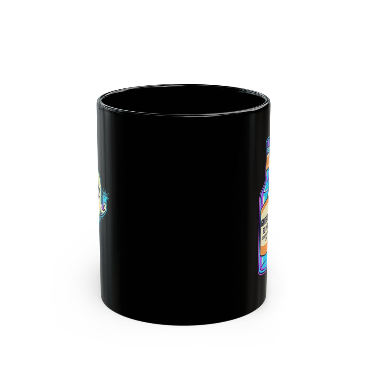"Ghosting" Black Ceramic Mug