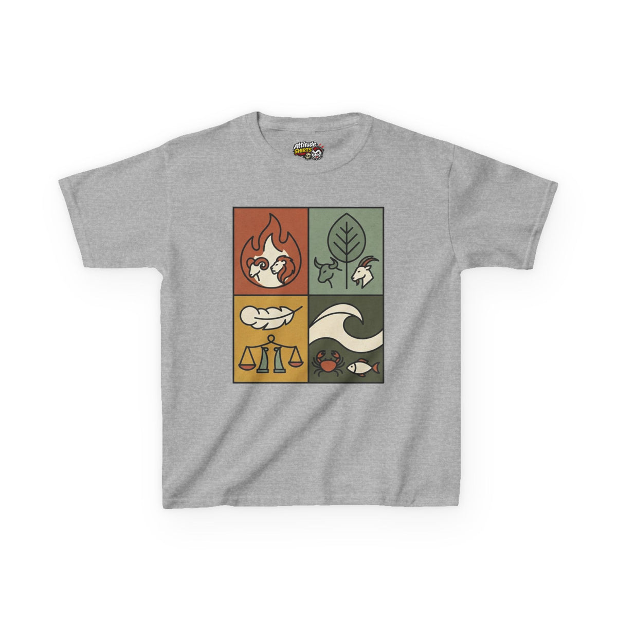 "Four Elements- Fire, Earth, Air, Water" Kids Tee