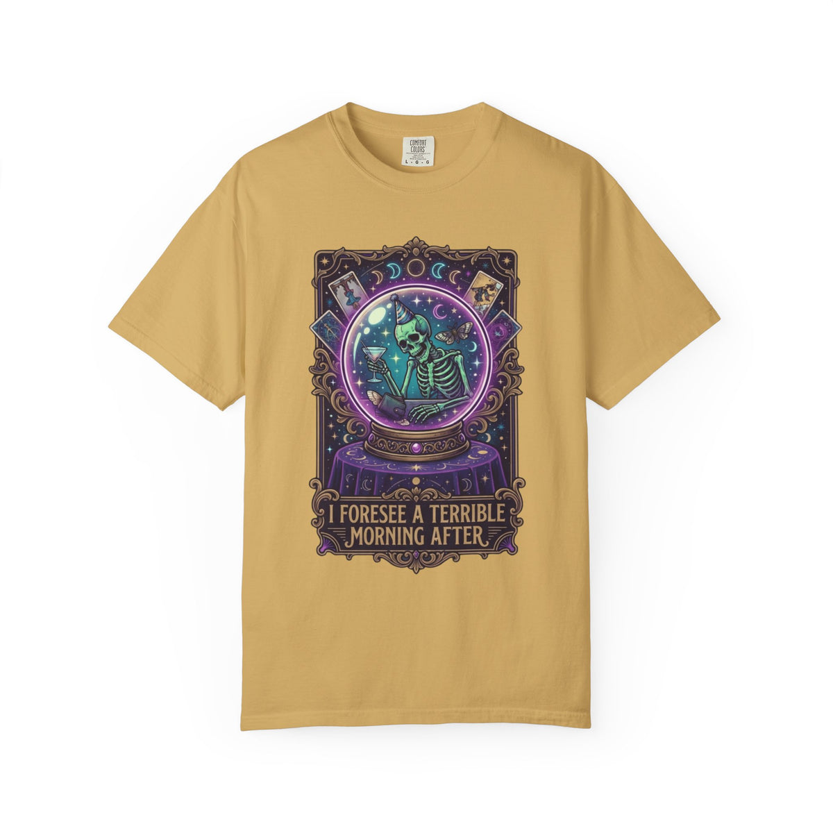 "I Foresee A Terrible Morning After" Unisex Garment-Dyed Tee