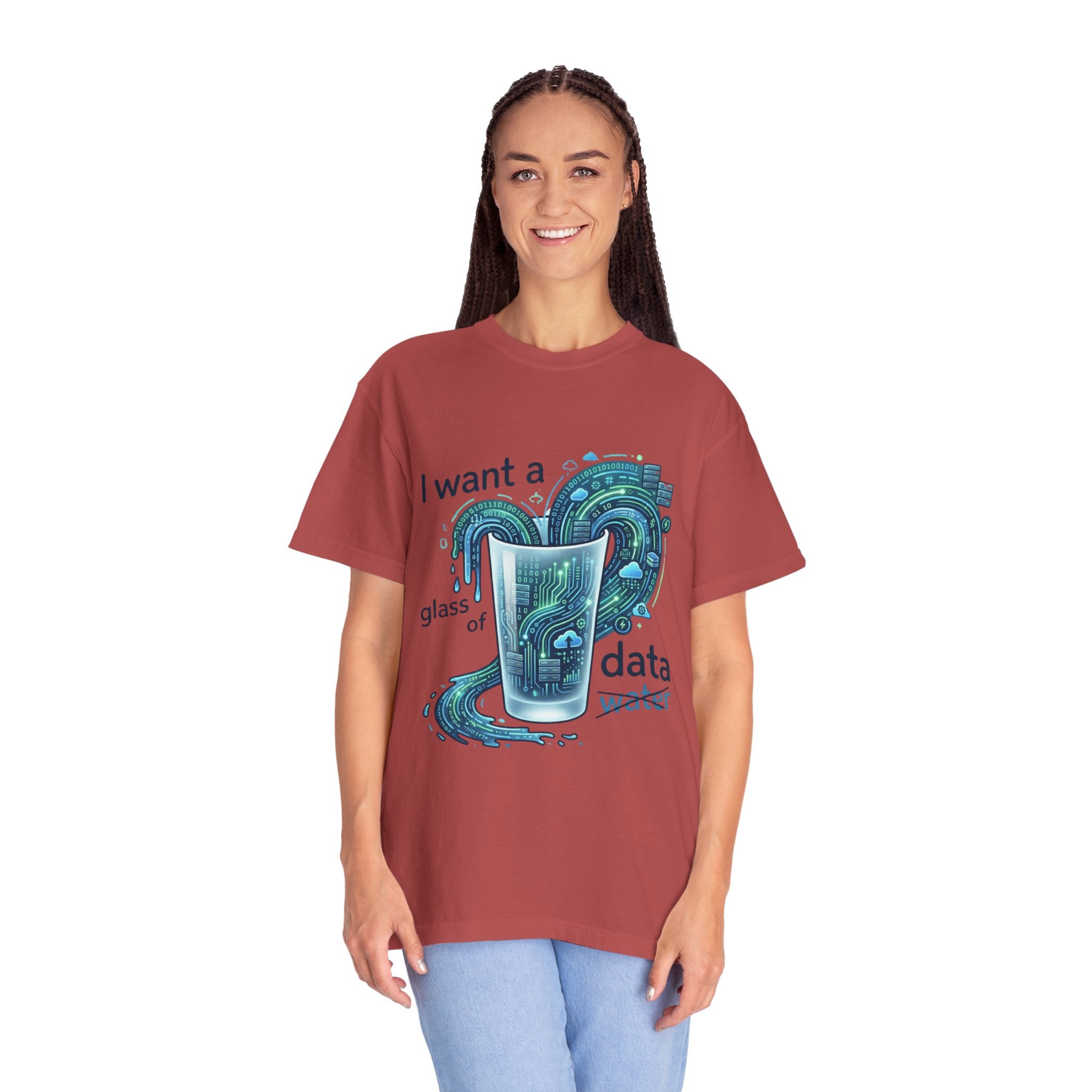 "Data Not Water" Unisex Garment-Dyed Tee