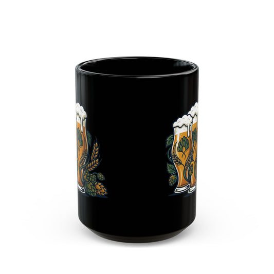 "Beer" Black Ceramic Mug