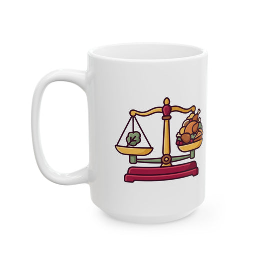 "My Diet Philosophy" White Ceramic Mug — Graphic