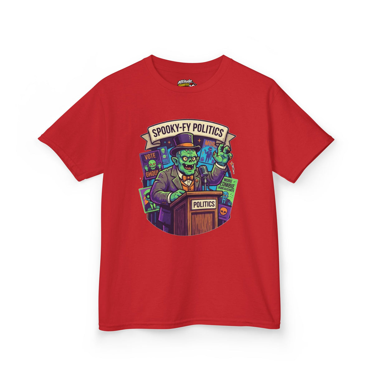 Color: Red | Spooky-Fy Politics Kids Tee