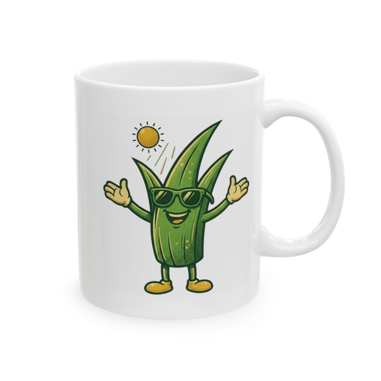 "If You're Grass You're Very Happy" White Ceramic Mug — Graphic