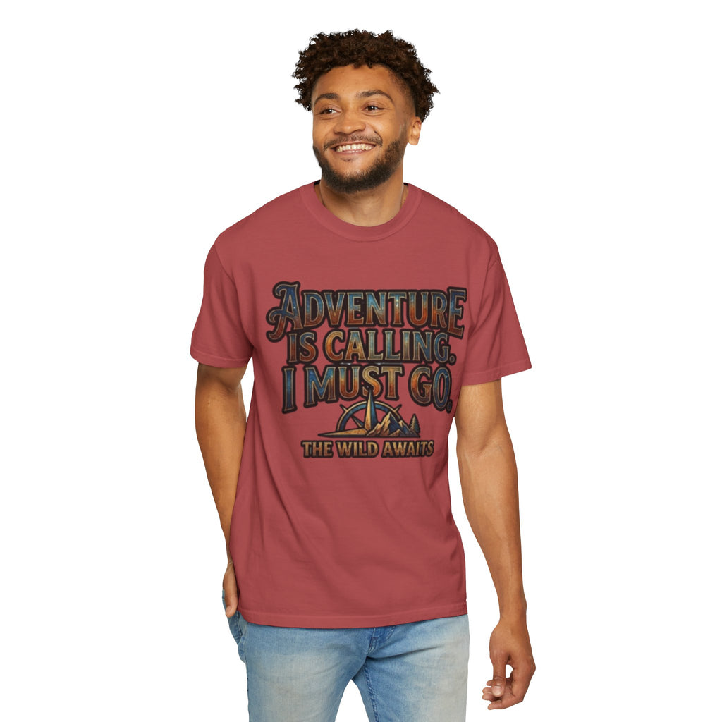 "Adventure is Calling" Unisex Garment-Dyed Tee