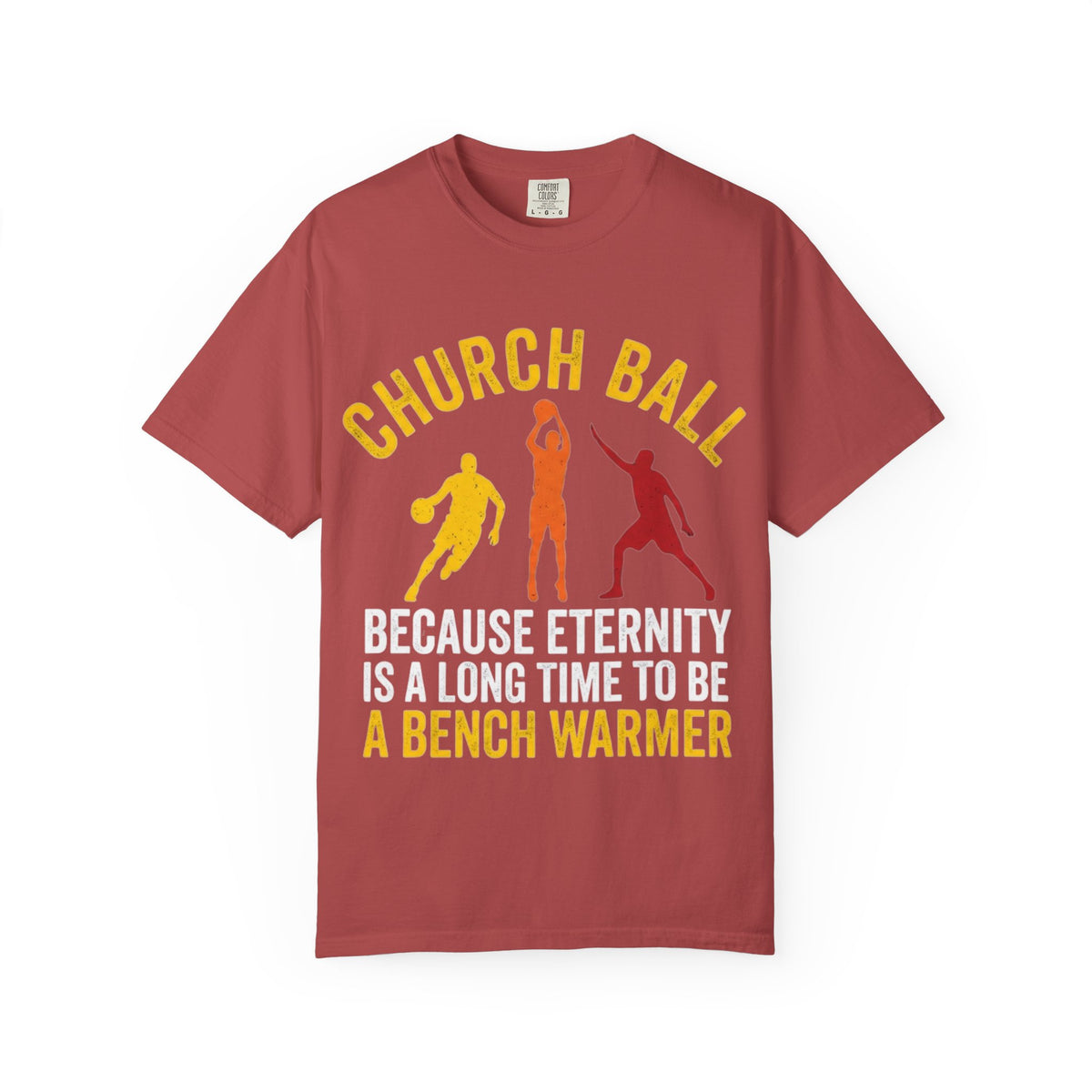 Color: Crimson | Church Ball Bench Warmer Unisex Garment-Dyed T-shirt