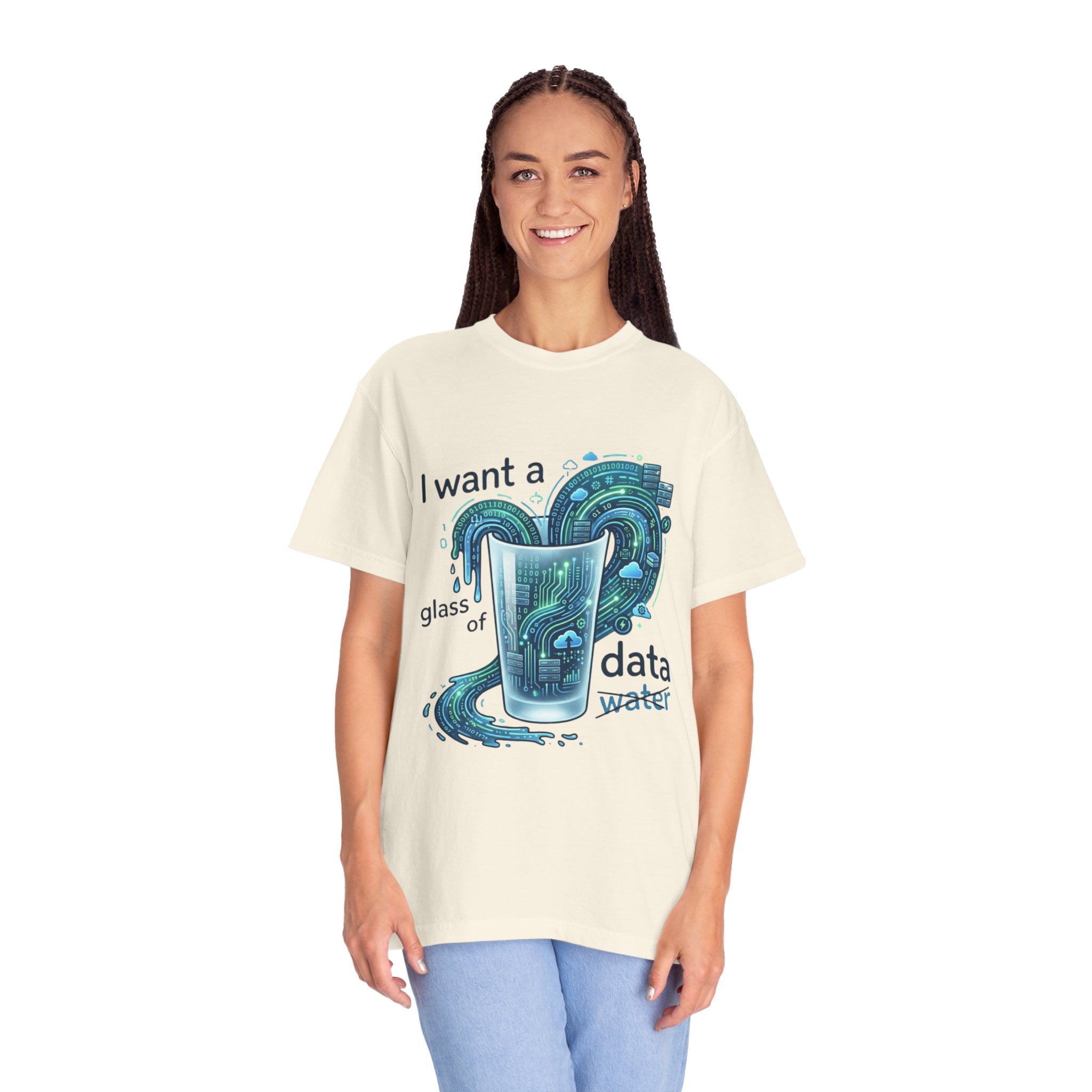 "Data Not Water" Unisex Garment-Dyed Tee