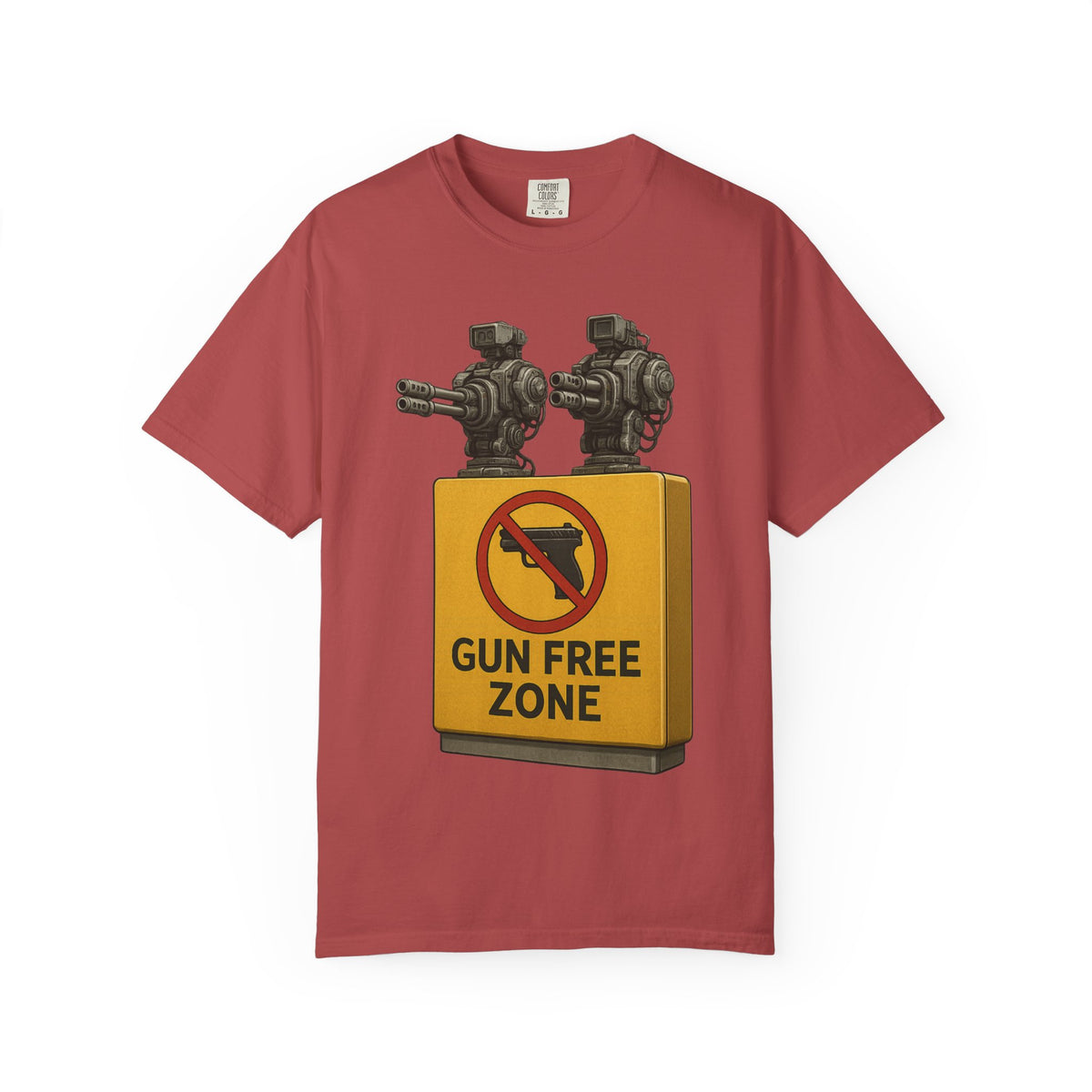Color: Crimson | Gun Free Zone: Unisex Garment-Dyed T-shirt