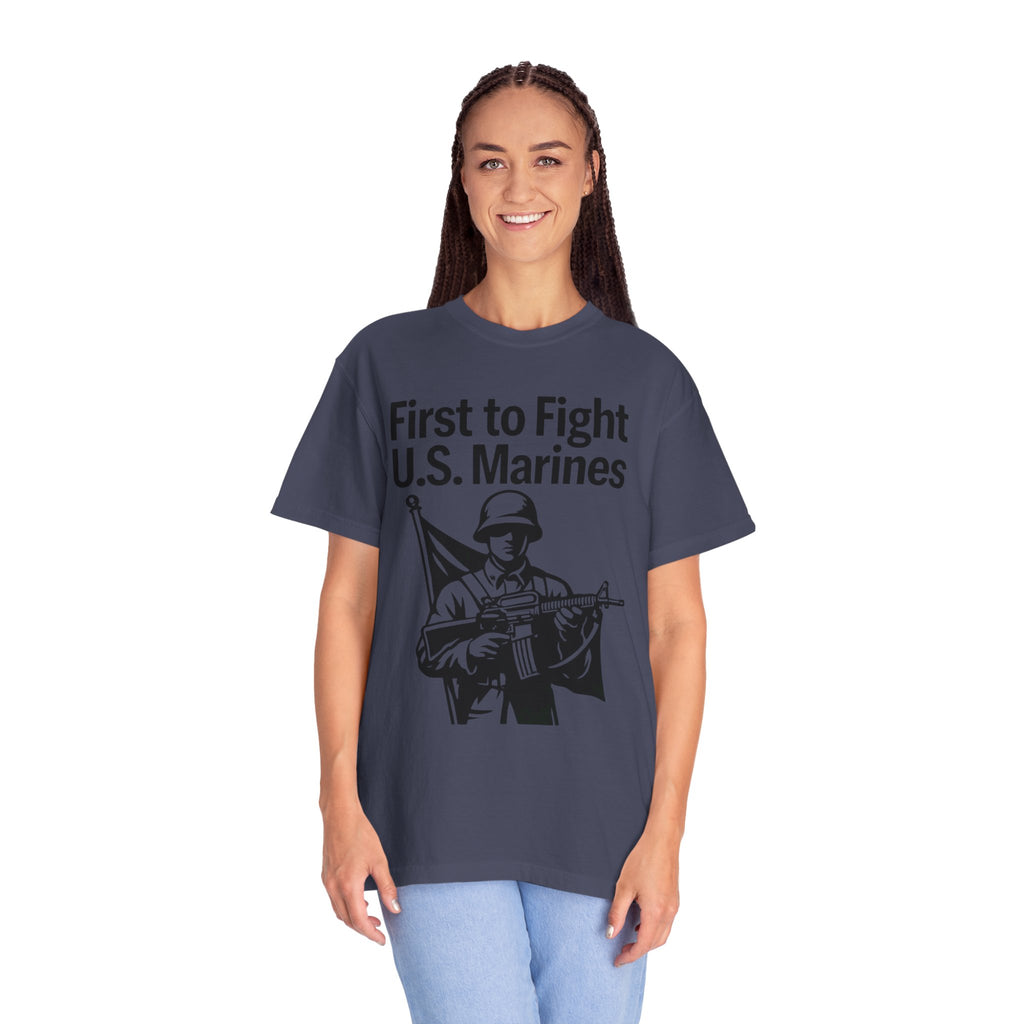 "First to Fight" Unisex Garment-Dyed T-shirt