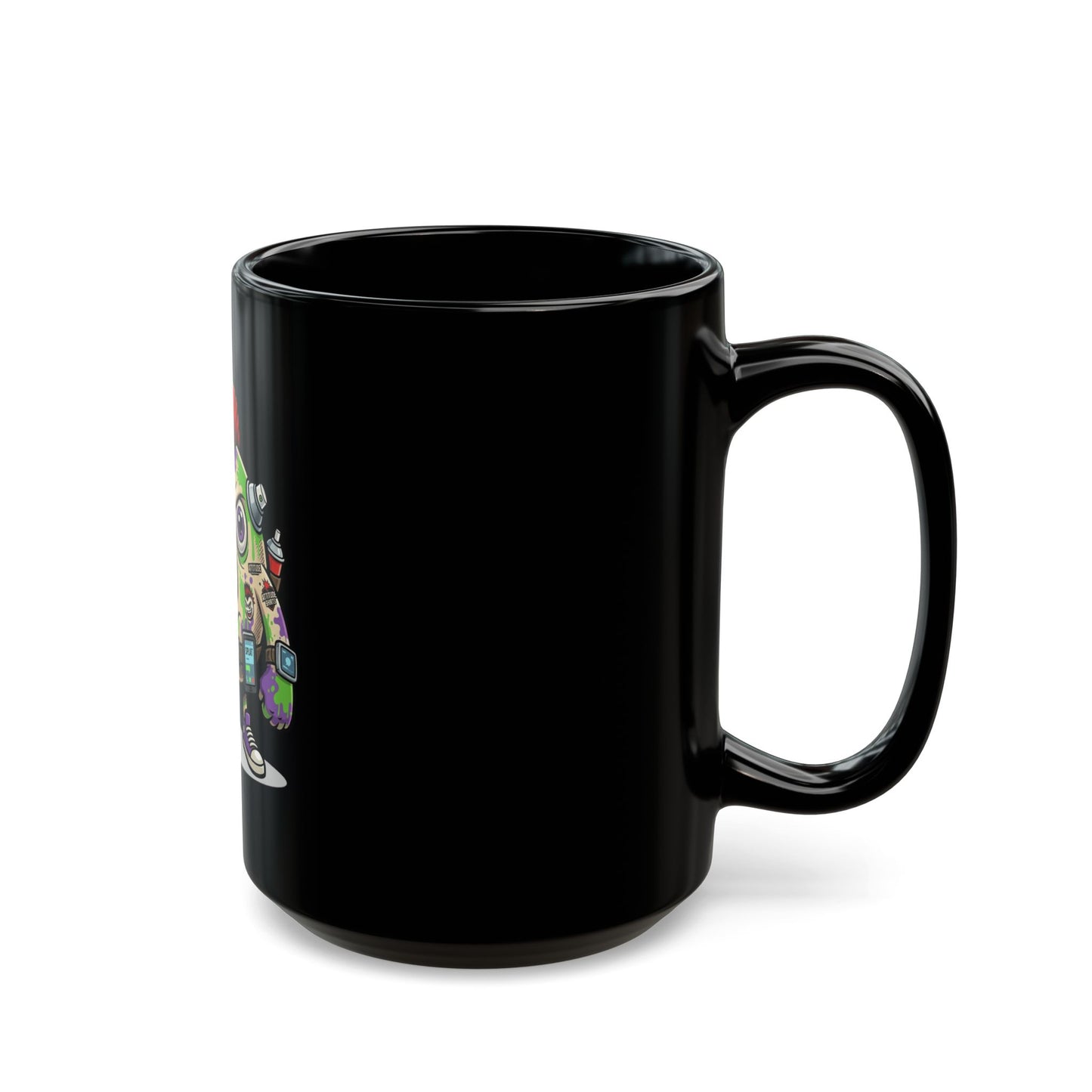 "Graffiti" Black Ceramic Mug