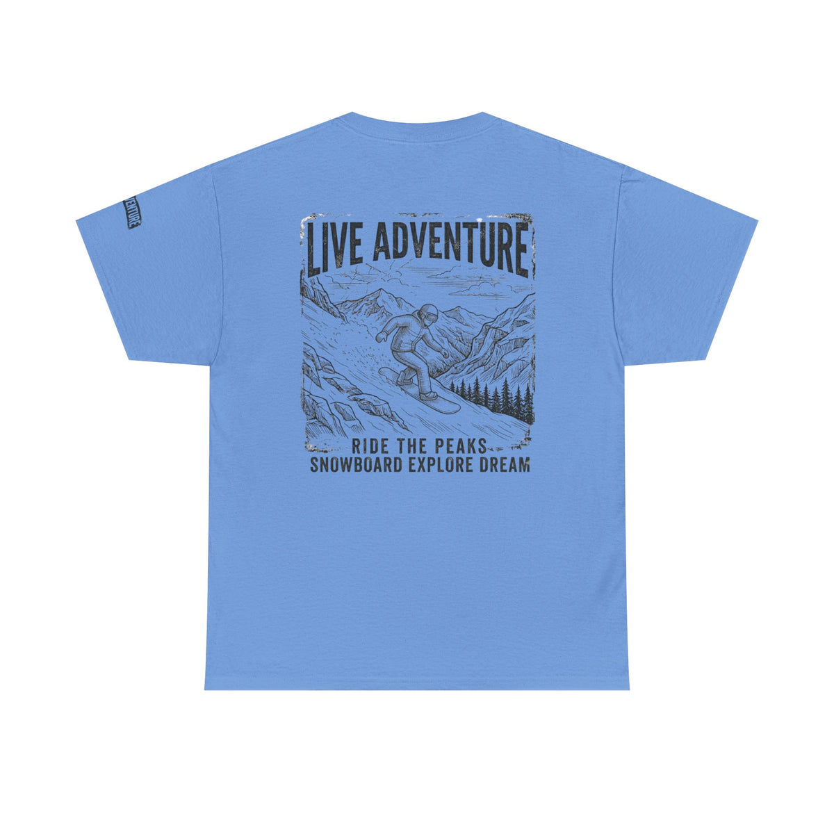 Color: Carolina Blue | Live Adventure - Snowboard Premium Graphic Tee