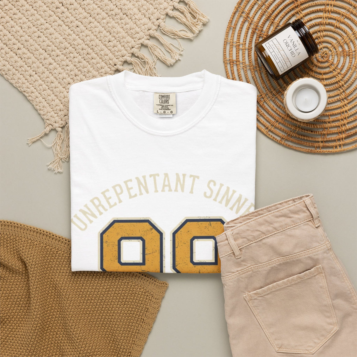 "Good Book Series 99 Unrepentant Sinner" Unisex Garment-Dyed Tee