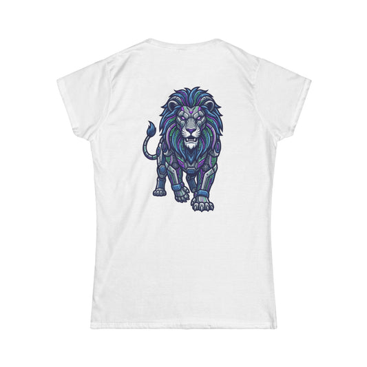 Color: White | Cyber Lion Women's Tee