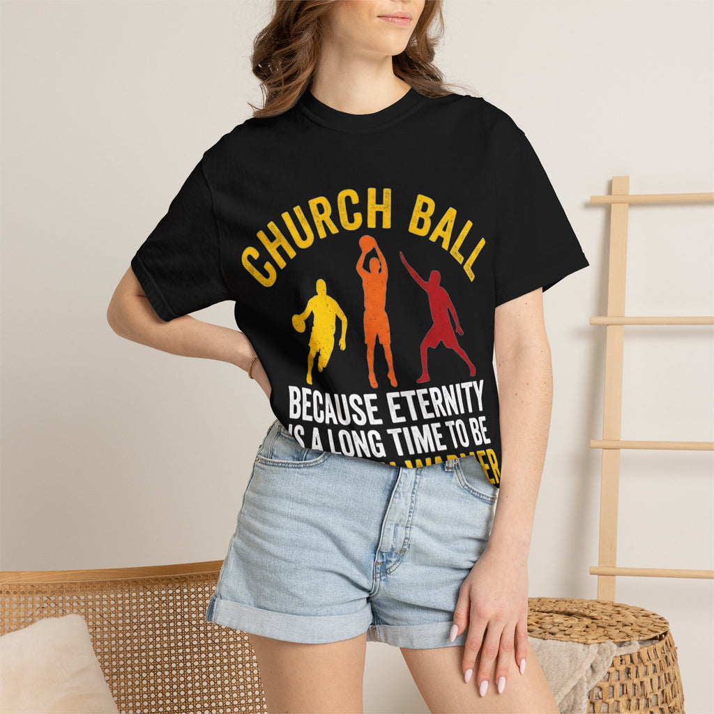 "Church Ball Bench Warmer" Unisex Garment-Dyed T-shirt