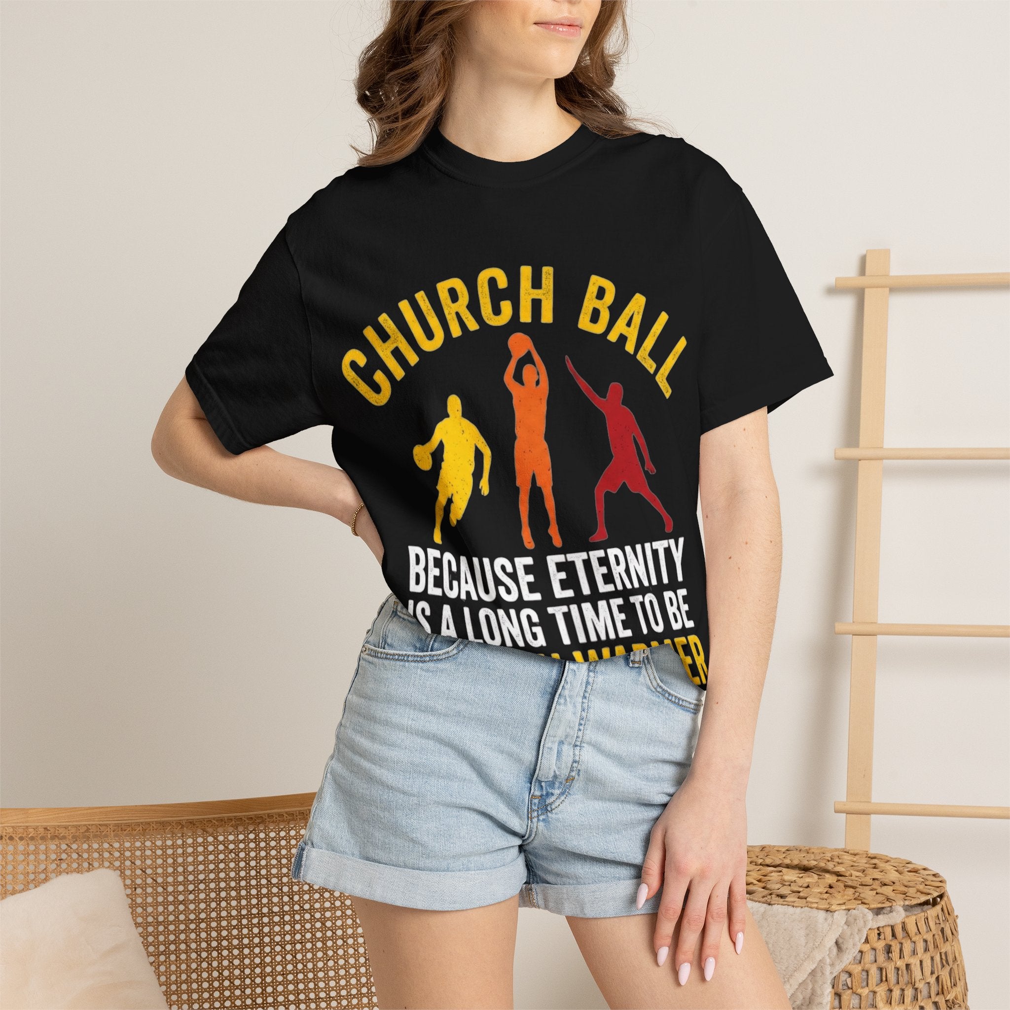 "Church Ball Bench Warmer" Unisex Garment-Dyed T-shirt
