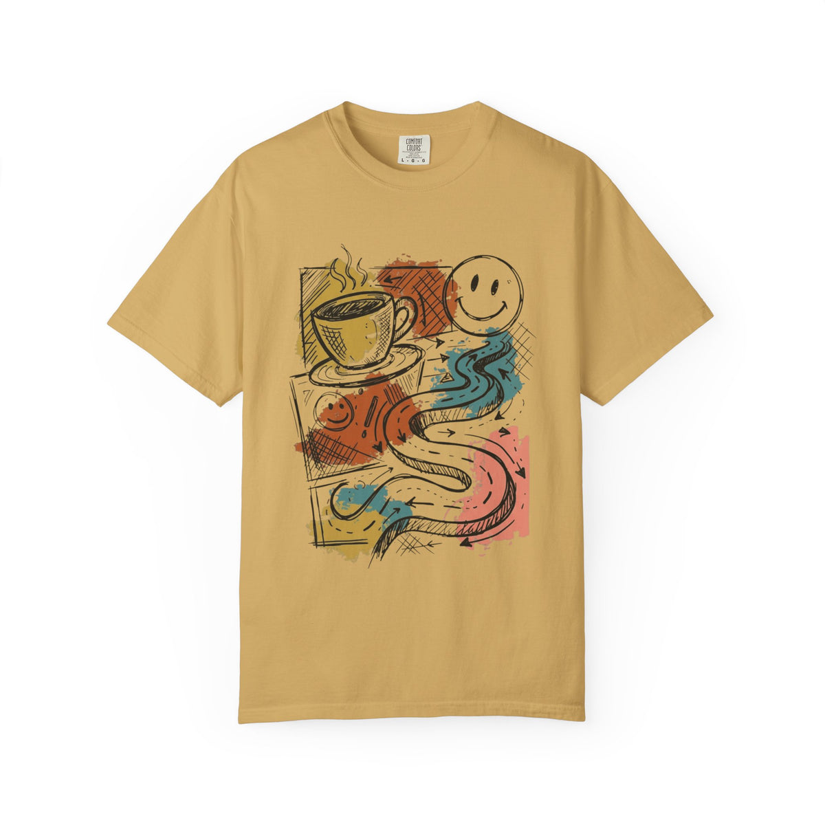 "Happy Coffee" Unisex Garment-Dyed Tee