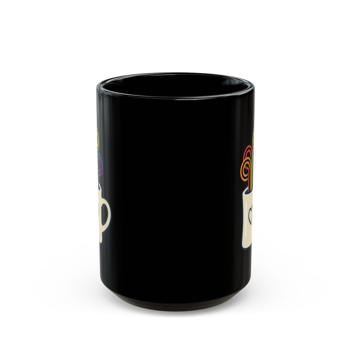 "Strong Loud Extra Steamy" Black Ceramic Mug — Graphic