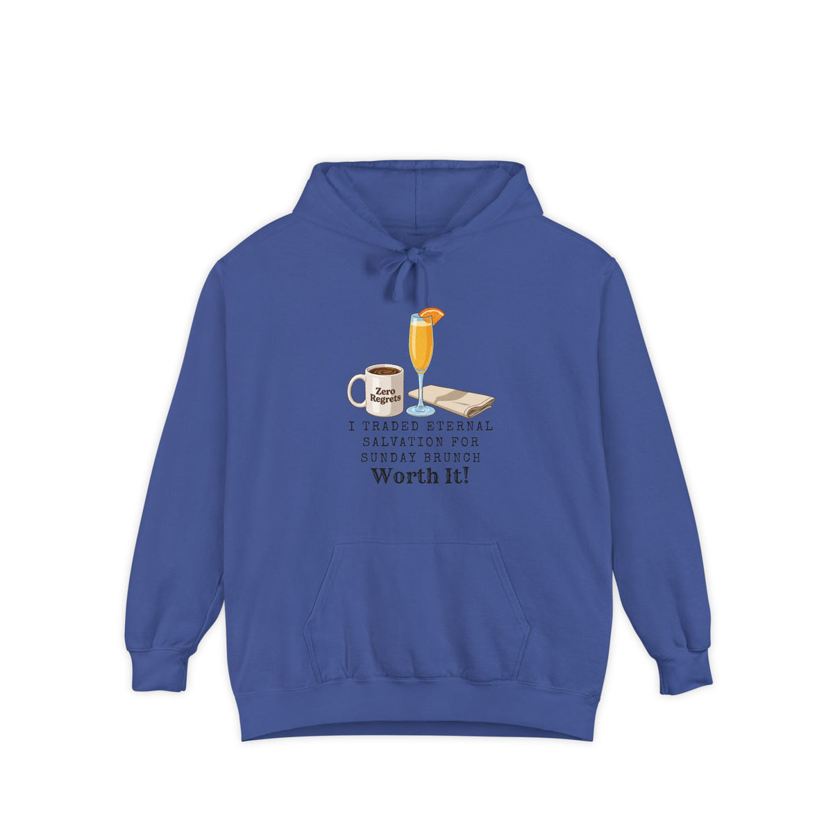 Color: Flo Blue | Brunch So Hard | Garment-Dyed Hoodie — AttitudeShirts