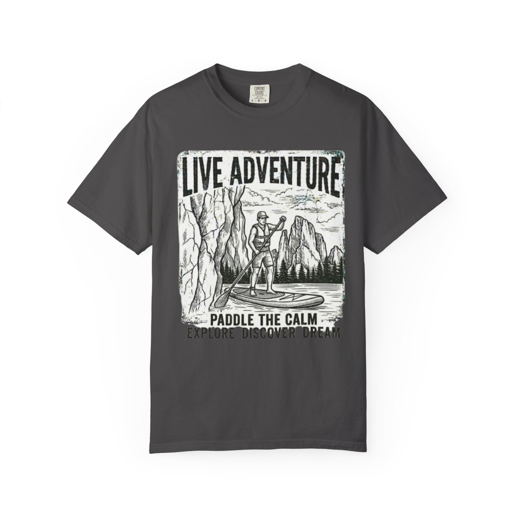 "Live Adventure - Paddle Board" Unisex Garment-Dyed Tee