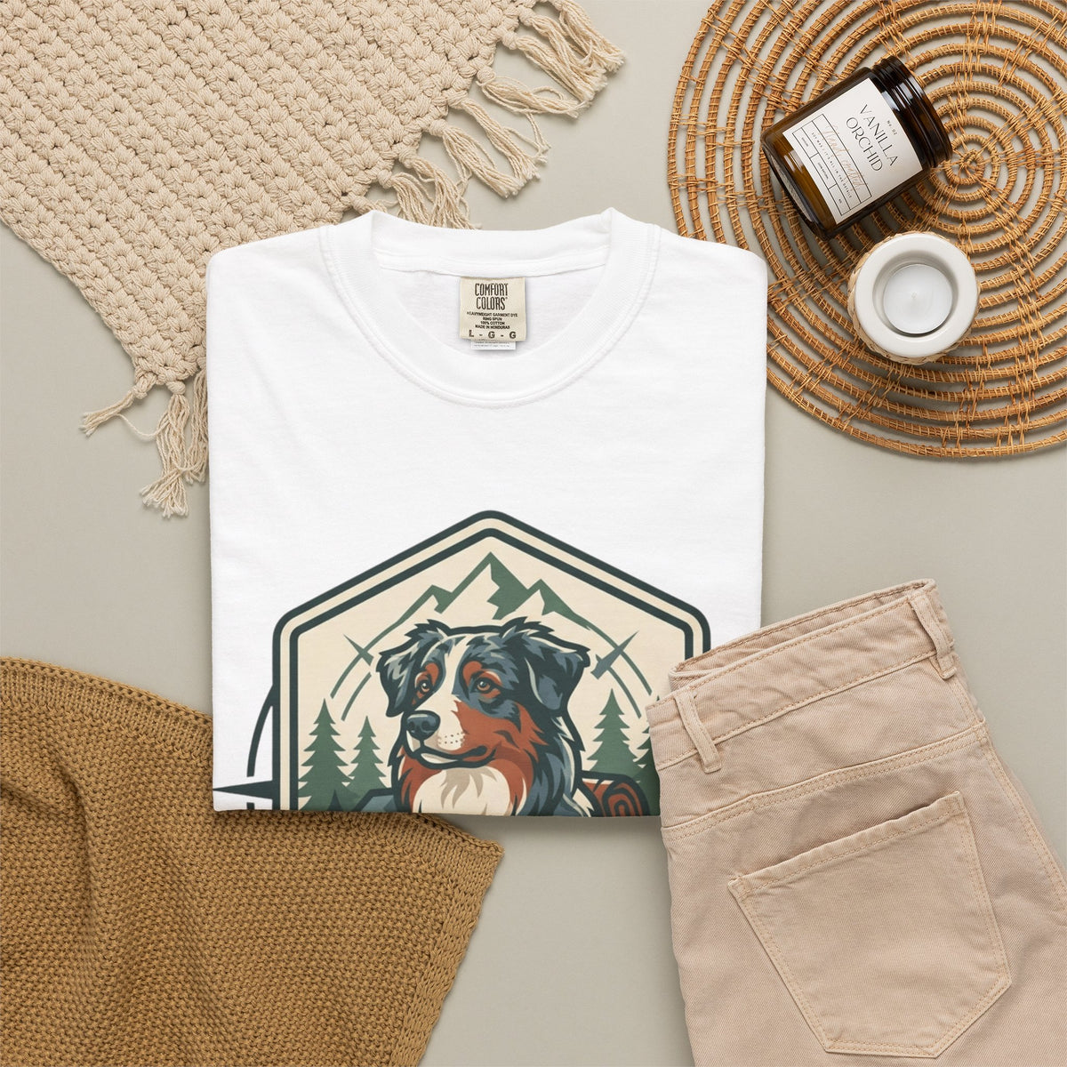 "Australian Sheperd" Unisex Garment-Dyed Tee