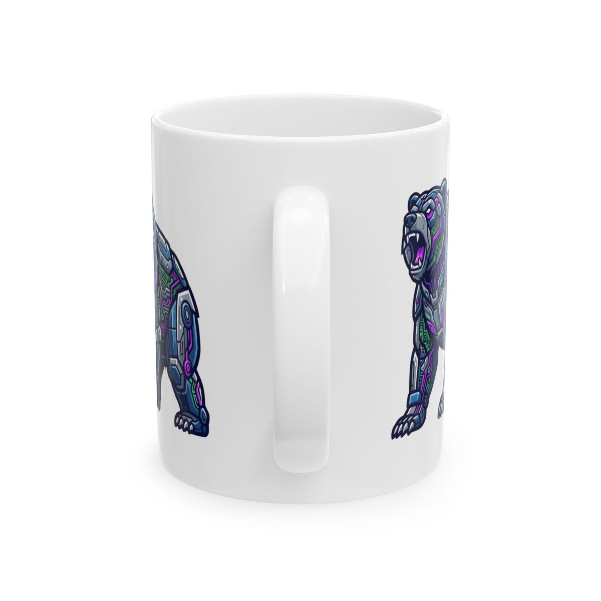 "Cyber Bear" White Ceramic Mug