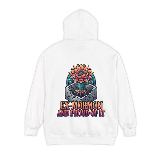 Color: White | Ex Mormon and Proud Of It Garment-Dyed Hoodie