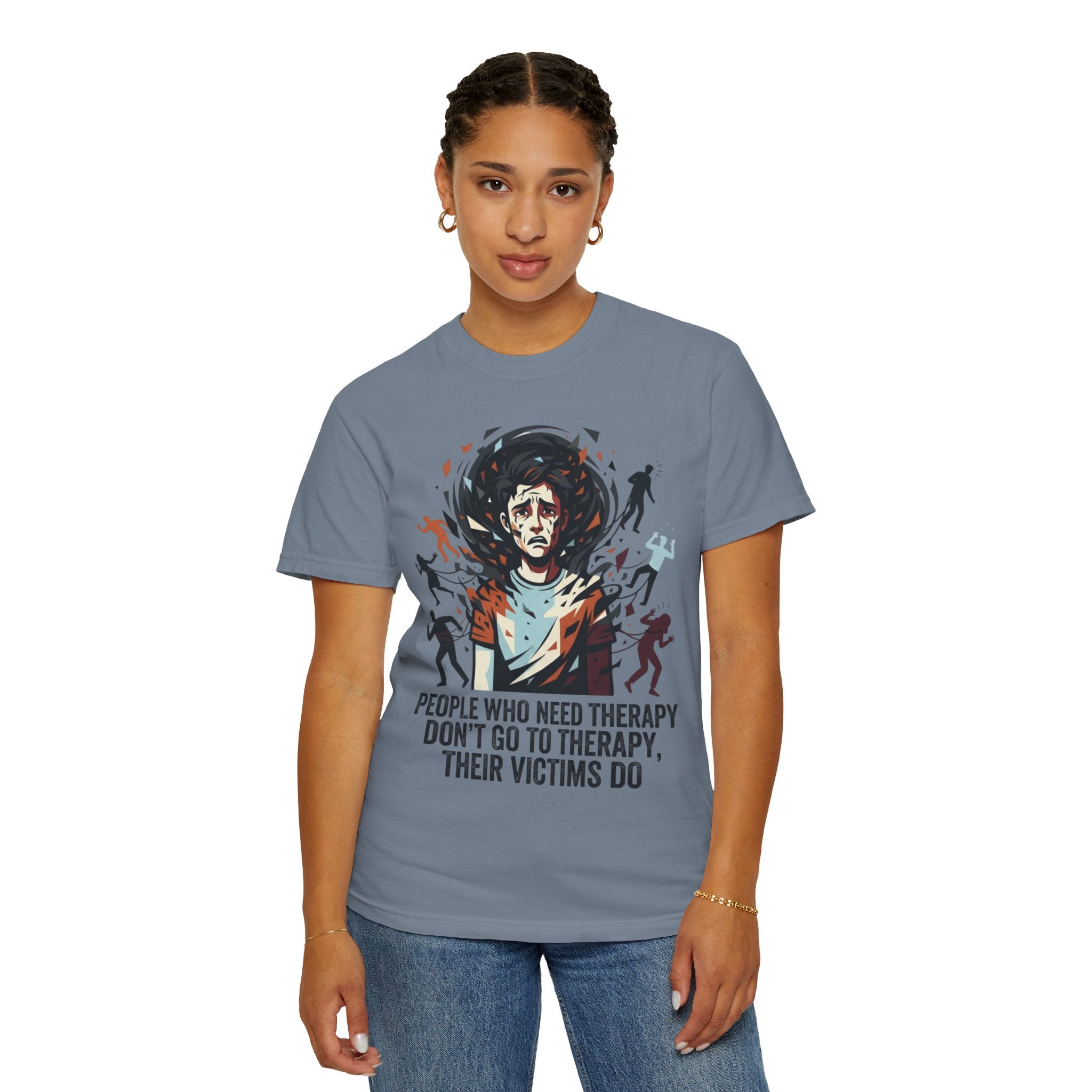 "Therapy Needed" Unisex Garment-Dyed Tee