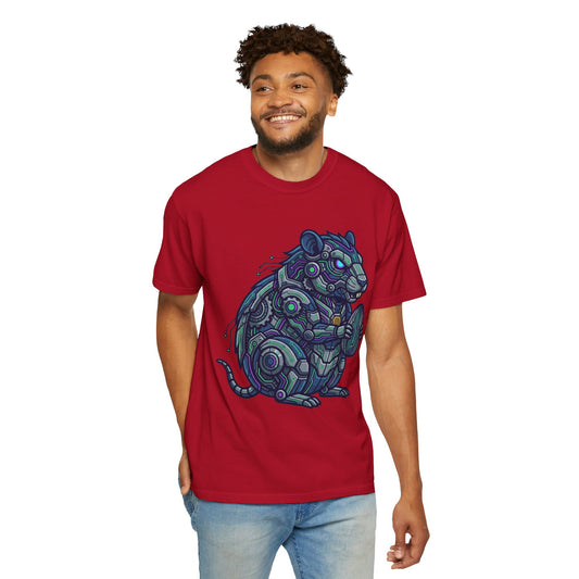 Color: Red | Cyber Hamster Unisex Garment-Dyed Tee