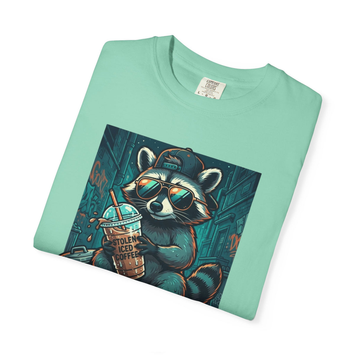 "Raccoon Energy" Unisex Garment-Dyed Tee