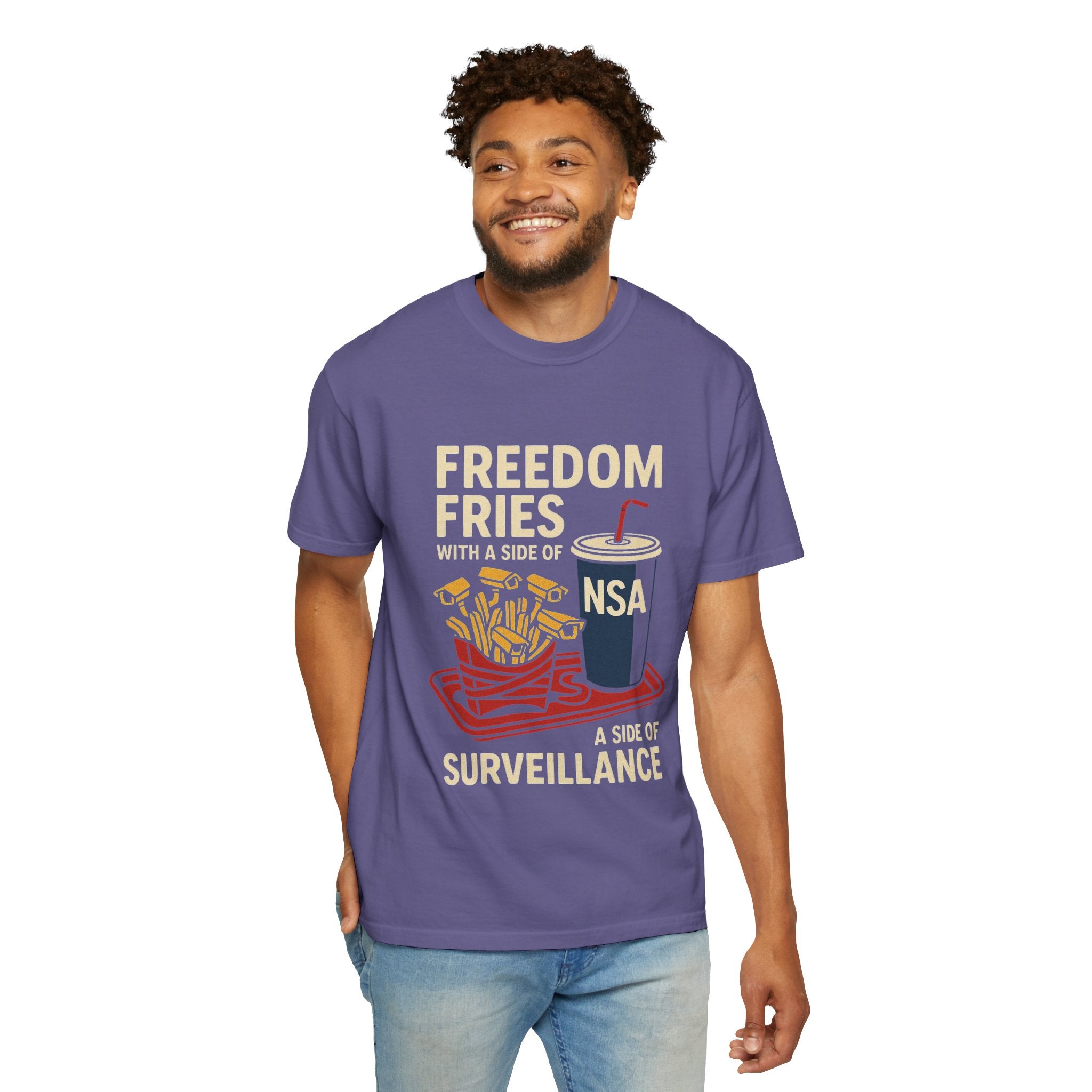"Freedom Fries (With Extra Eyes)" Unisex Garment-Dyed T-shirt