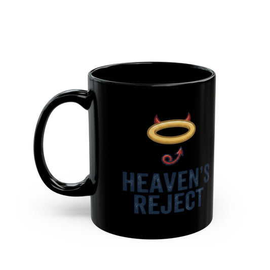 "Heaven's Reject" Black Ceramic Mug — Graphic