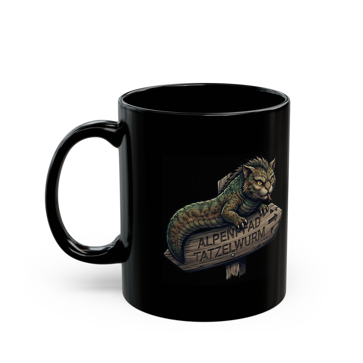 "Tatzelwurm (Alpine Europe)" Black Ceramic Mug