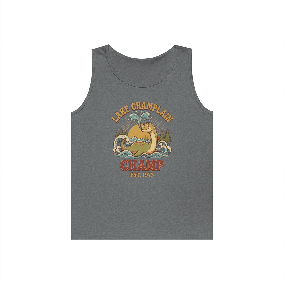 Color: Graphite Heather | Champ (Lake Champlain) Tank Top