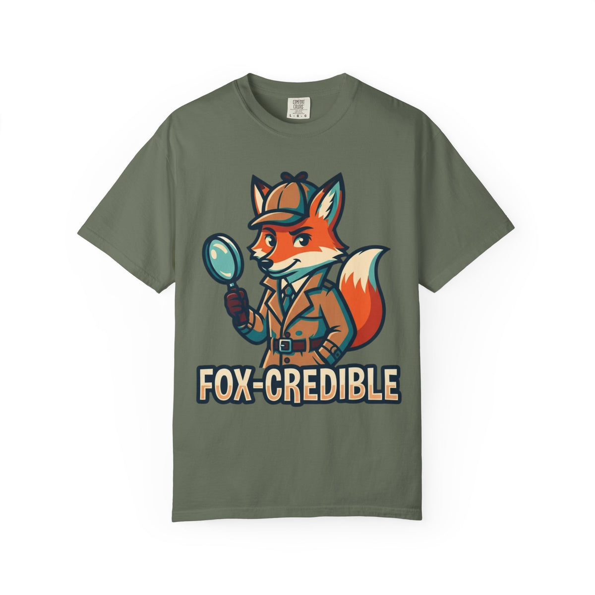 Color: Moss | Fox Credible Unisex Garment-Dyed Tee