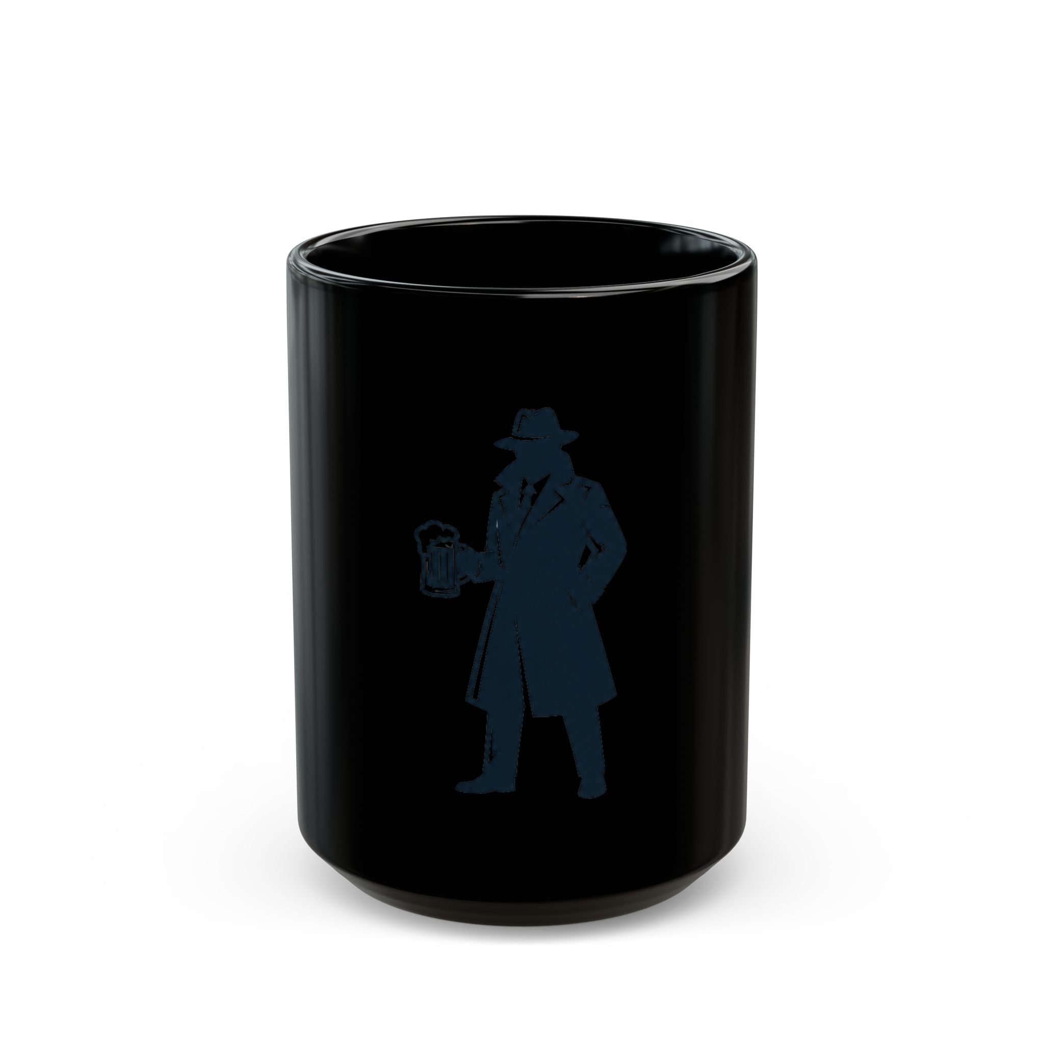 "Double Agent Draughts" Black Ceramic Mug — Graphic