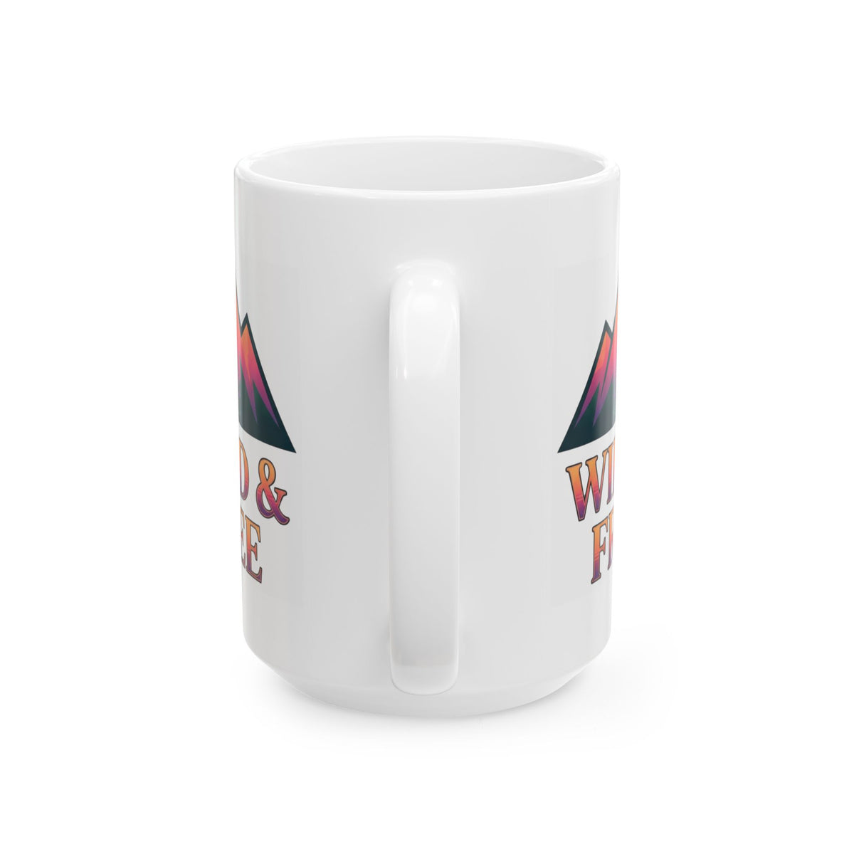 "Wild & Free" White Ceramic Mug — Graphic
