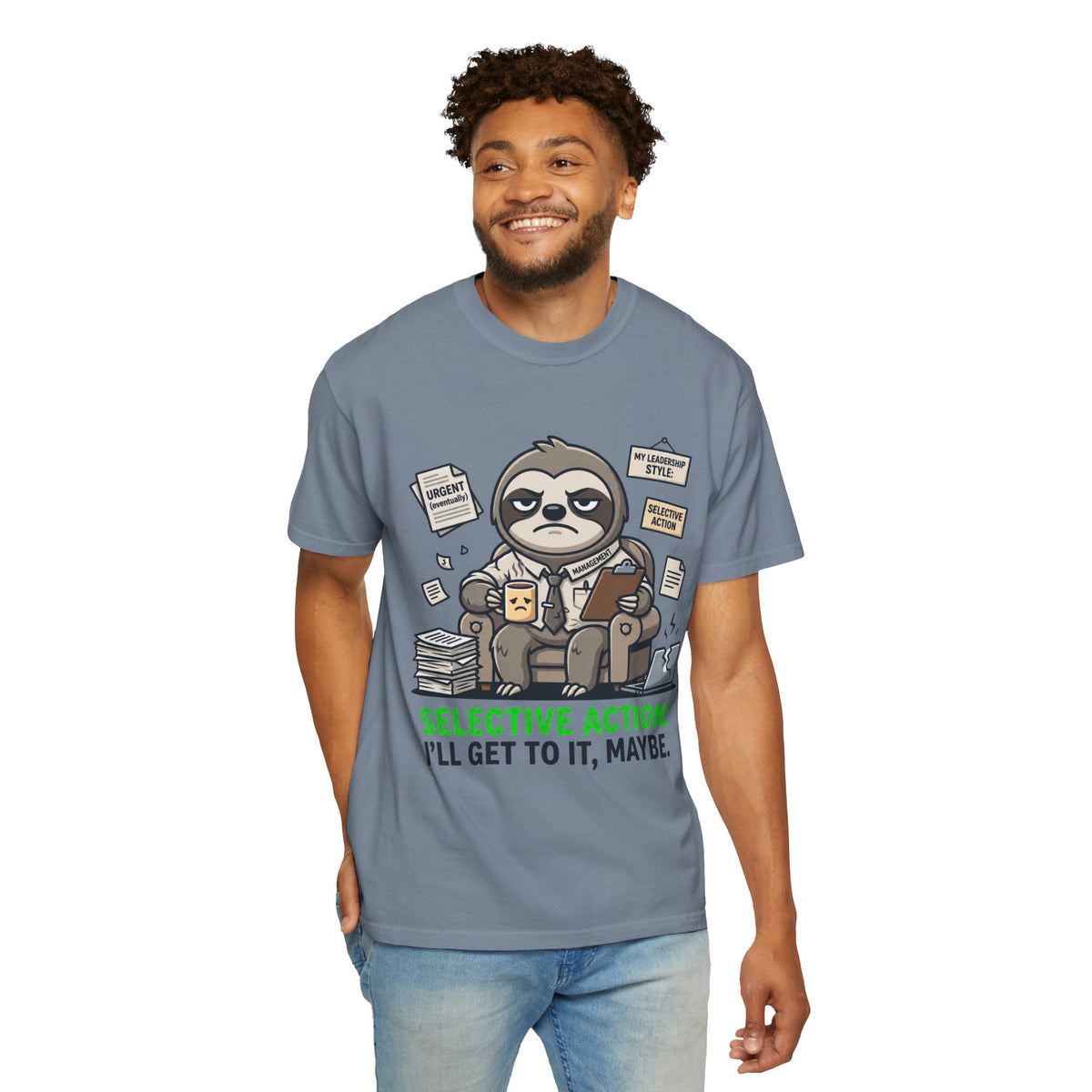 Color: Blue Jean | Selective Action Unisex Garment-Dyed Tee