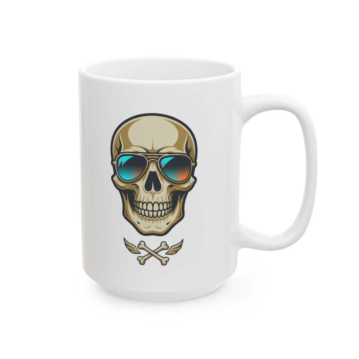 "Bad to the Bone Marrow" White Ceramic Mug — Graphic