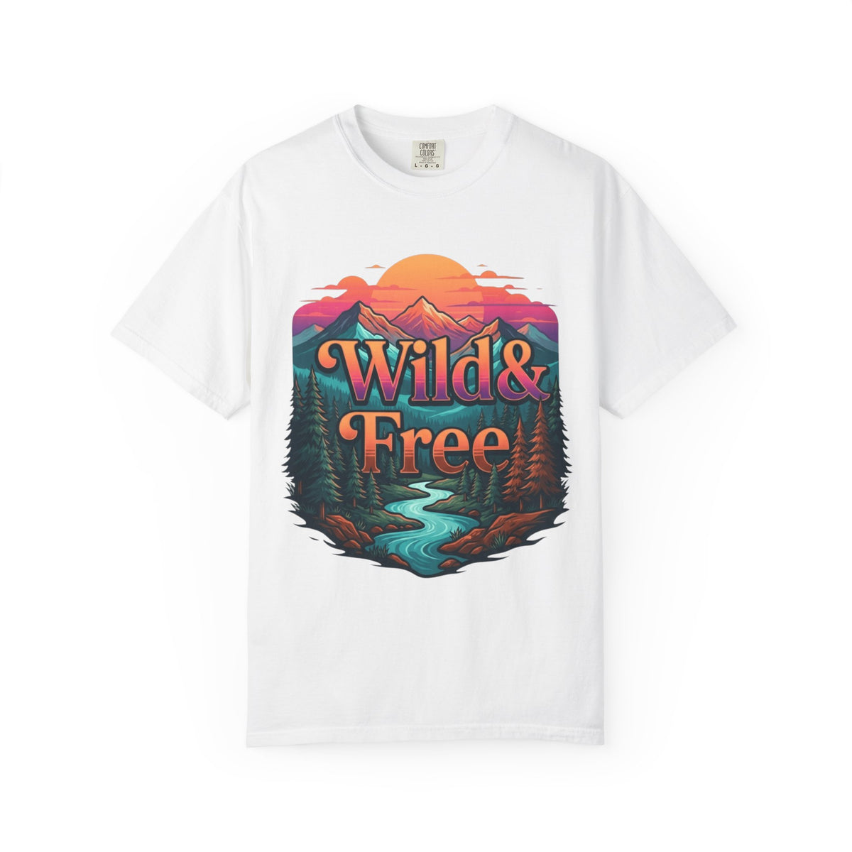 Color: White | Wild & Free Unisex Garment-Dyed Tee