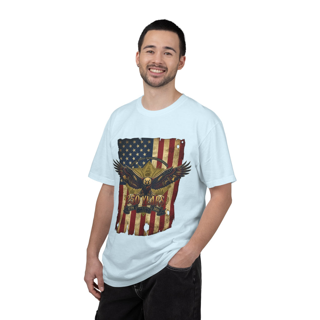 "Eagle and Flag 250 Years" Unisex Garment-Dyed Tee