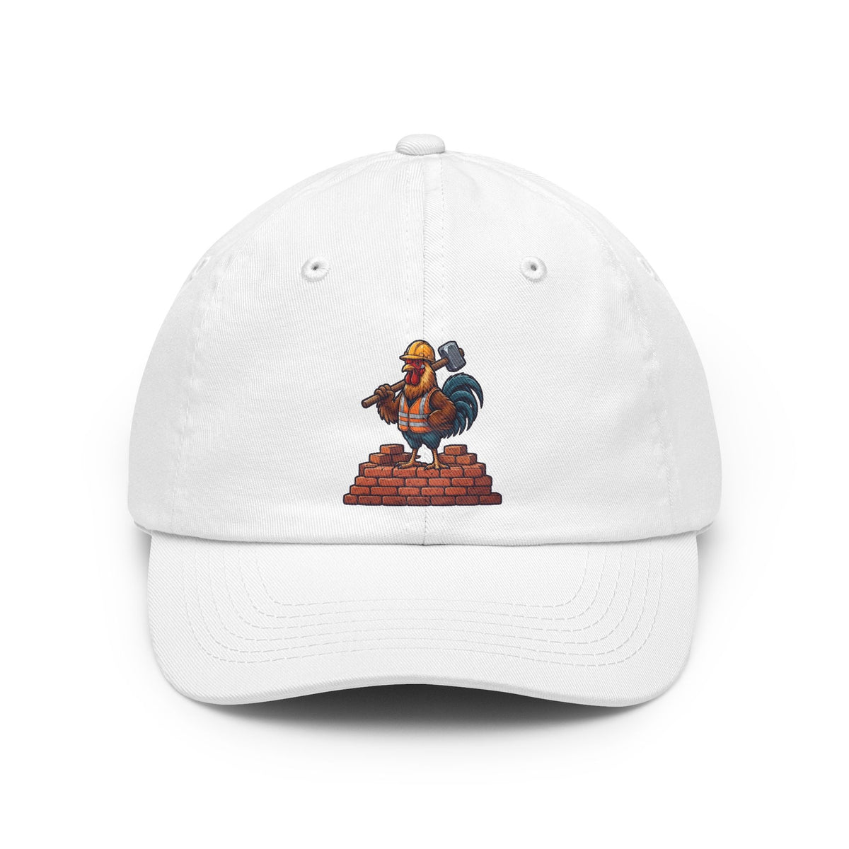Color: White | Biggest Erection in Town Dad Hat — Graphic
