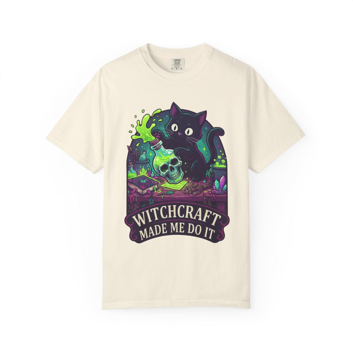 Color: Ivory | Witchcraft Made Me Do It Unisex Garment-Dyed Tee