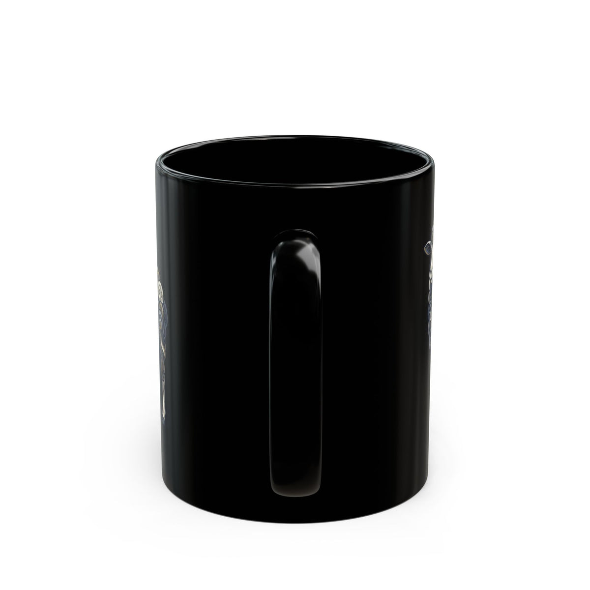 "Barnyard Sheep" Black Ceramic Mug