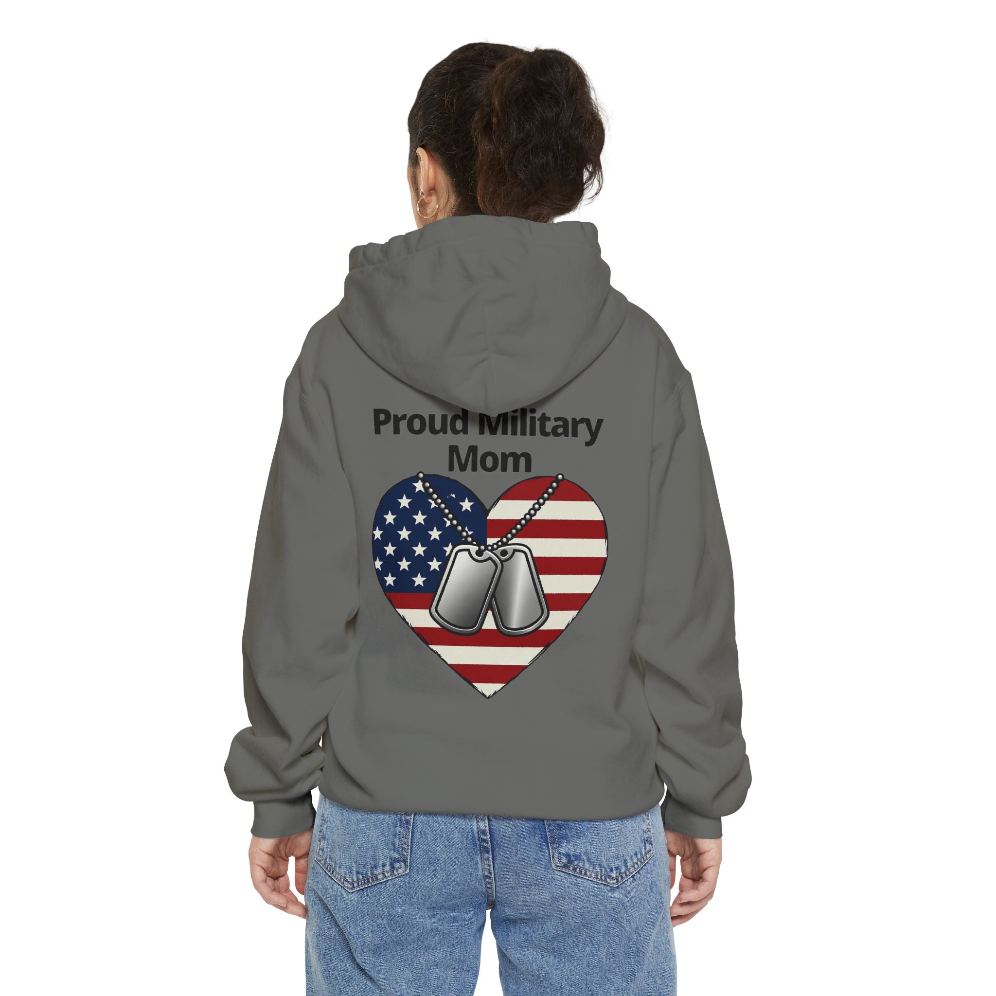 "Proud Military Mom" Garment-Dyed Hoodie