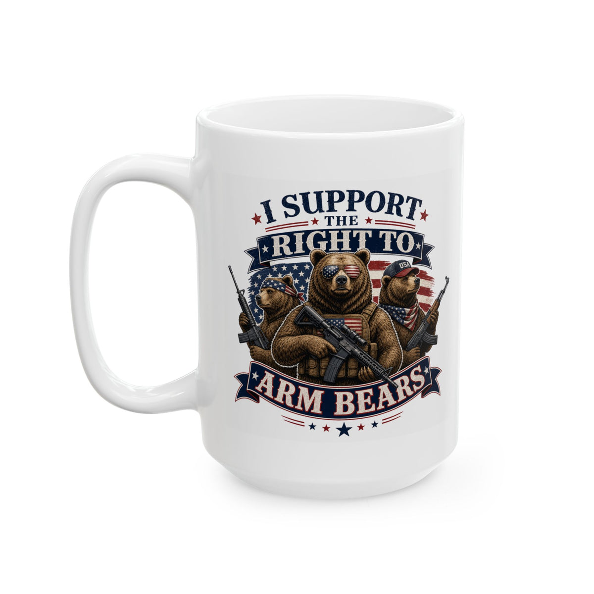 "Armed Bears" White Ceramic Mug