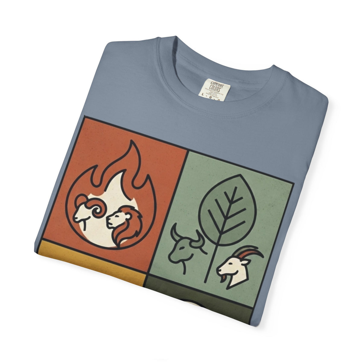 "Four Elements- Fire, Earth, Air, Water" Unisex Garment-Dyed Tee