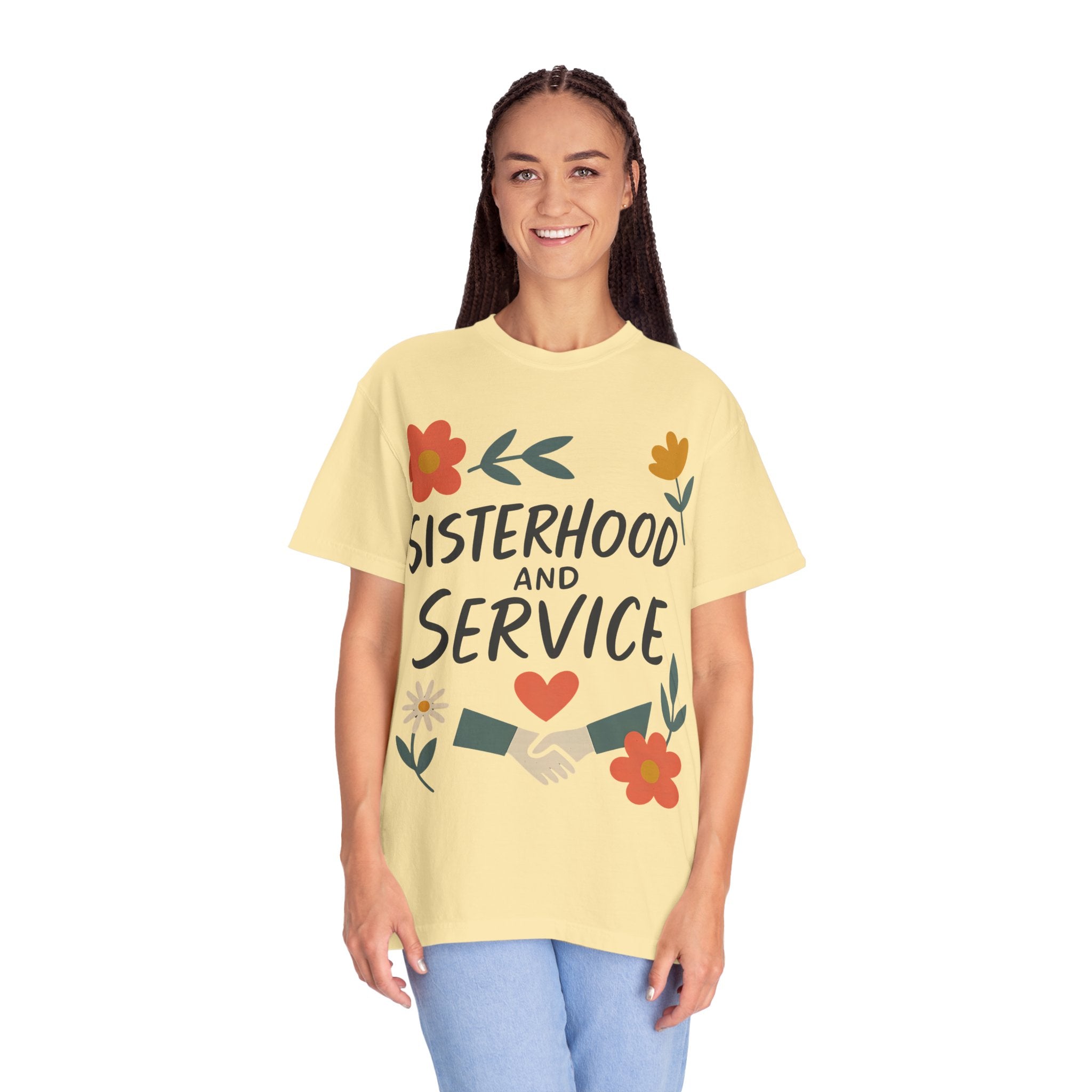 "Sisterhood and Service" Unisex Garment-Dyed T-shirt