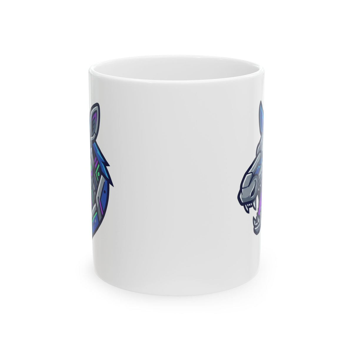 "Cyber Moose" White Ceramic Mug — Graphic