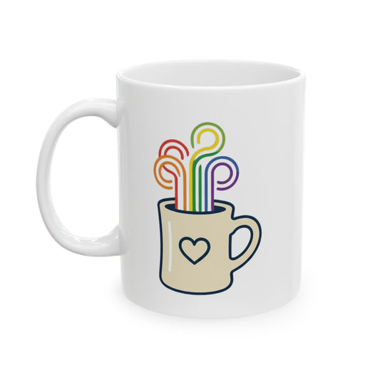 "Strong Loud Extra Steamy" White Ceramic Mug — Graphic